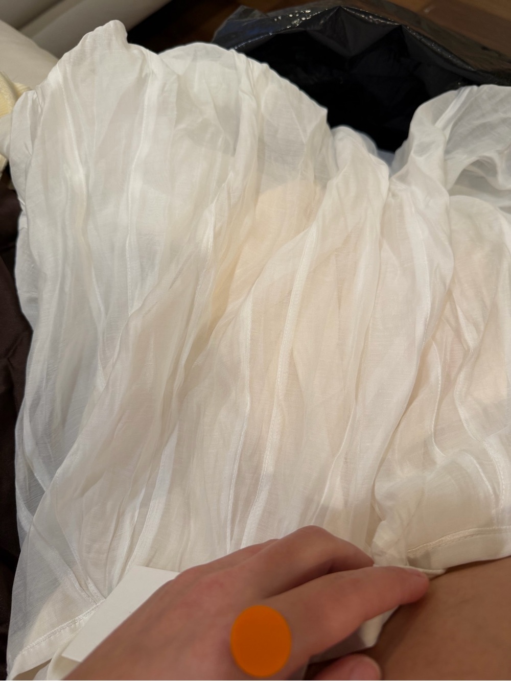 Zara White Pleated Maxi Skirt - Picture 9 of 9